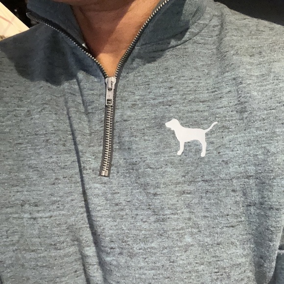 Pink  logo 3/4 zipper sweatshirt Sz XS - Picture 4 of 12